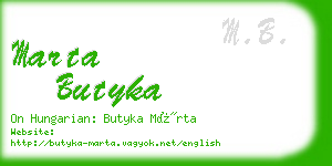 marta butyka business card
